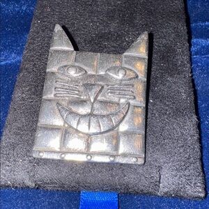 JJ Jonette Jewelry Cat silver toned pin 🐈‍⬛